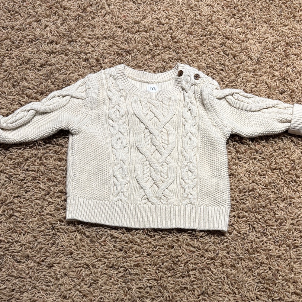 GAP Cream Cable Knit Kids Sweater